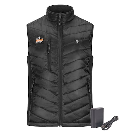 Ergodyne Rechargeable Heated Vest with Battery, Black, Size M 6495